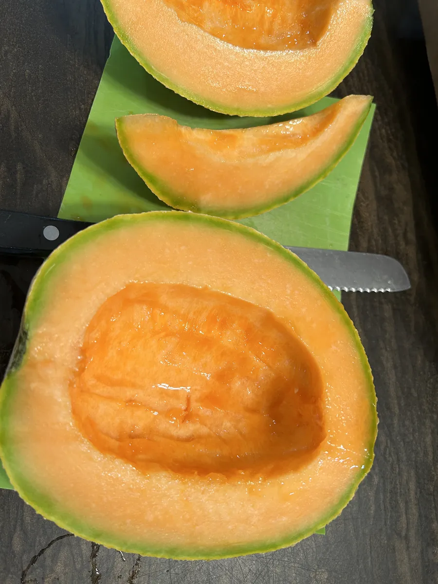 Sweet cantaloupe, ripe and ready