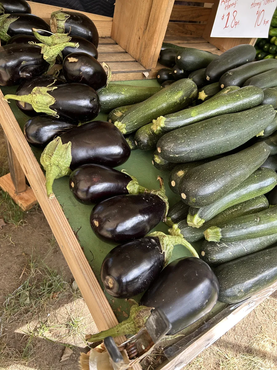 Eggplant and zucchini